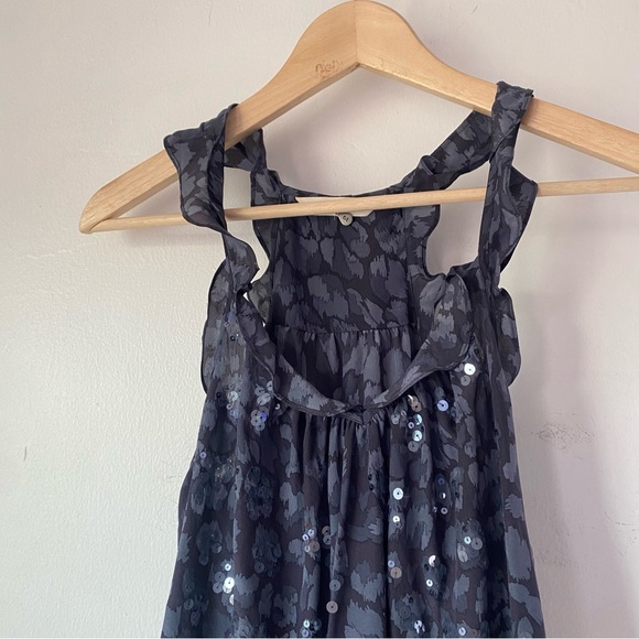 Rebecca Taylor 2 Grey Silk Ruffle Detail Top - Picture 6 of 12